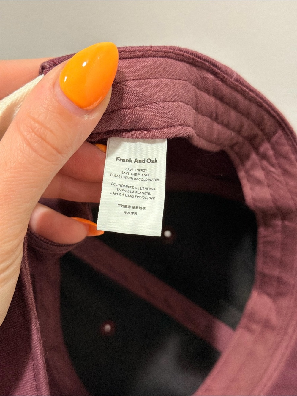 Organic Cotton Baseball Cap in Burgundy - Picture 5 of 9